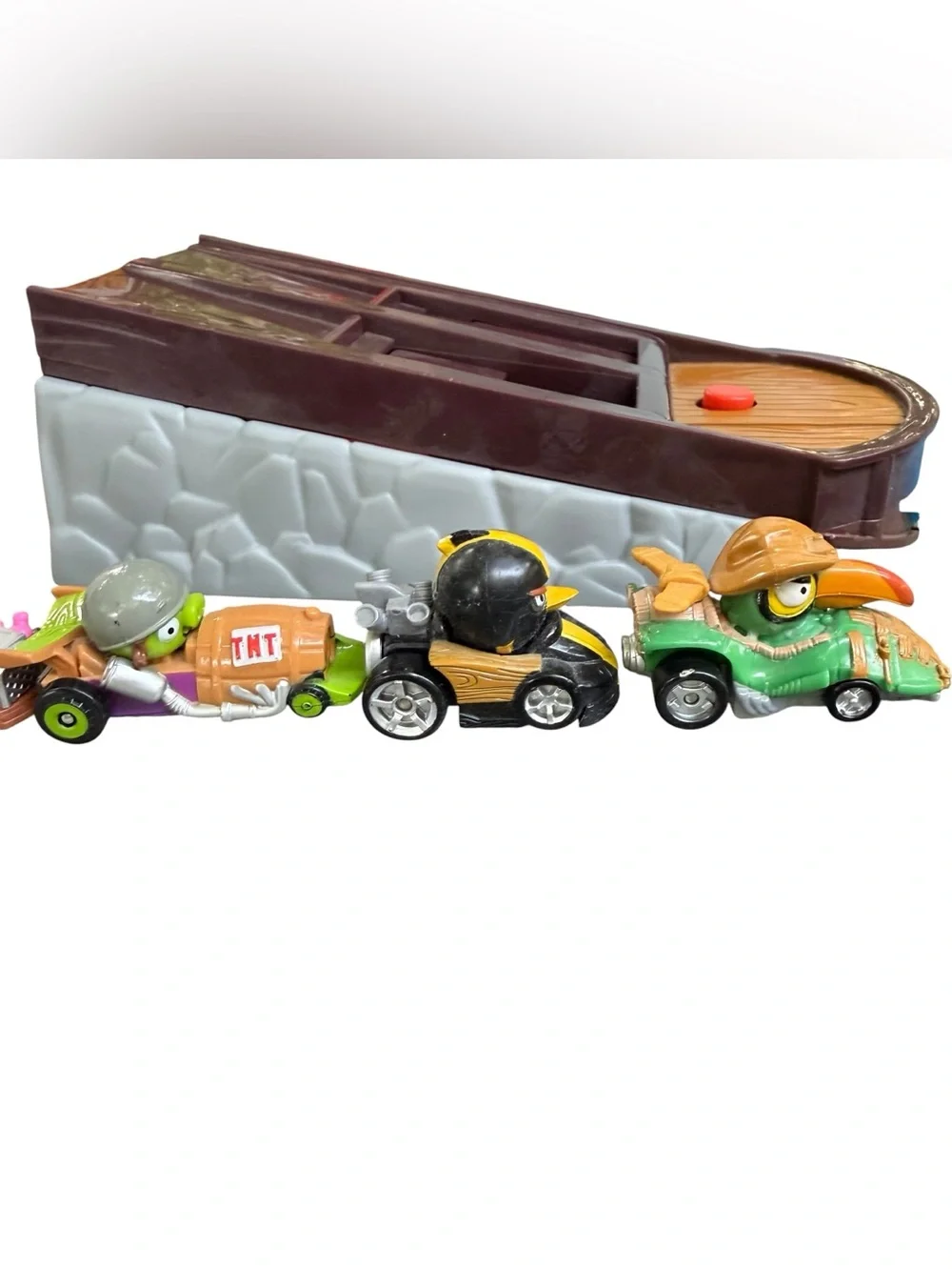 Angry Birds Go Telepods Dual Launcher 6 Race Cars Clear Stands Replacement